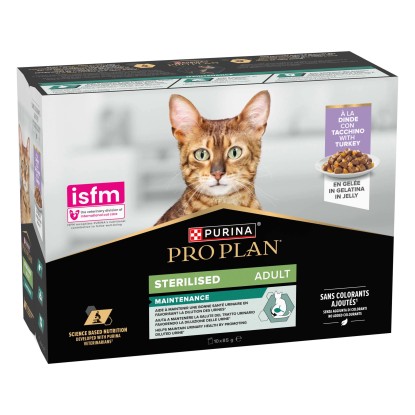 Cibo umido per gatti PRO PLAN® Kitten tacchino in gelatina 10x85 g