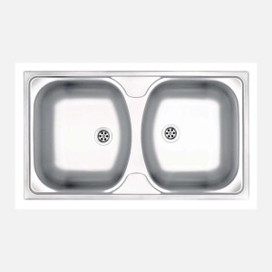 Lavello 2 vasche Idrostile Jatibonico 440x130 mm acciaio inox
