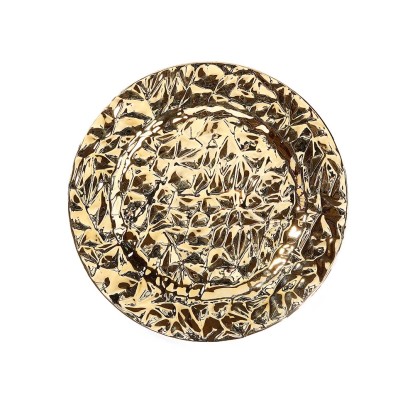 Sottopiatto decorativo in plastica decoro diamante oro 33 cm