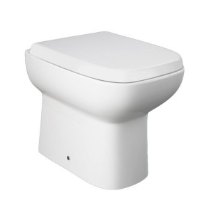 WC a terra t.b.t. bianco filo muro con scarico nascosto.