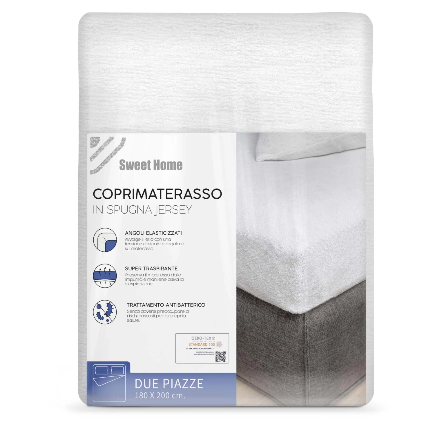 DAUNEX coprimaterasso con angoli matrimoniale in cotone DIAMOND 180x200 cm