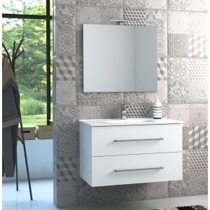 Mobile bagno bianco con specchio, categoria arredamento bagno.