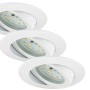 Set di 3 faretti LED da incasso bianchi, dimmerabili e orientabili, moduli da 5,5W.