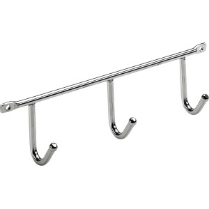 Hettich appendiabiti, 20 cm, cromato, con 3 ganci per montaggio a parete.