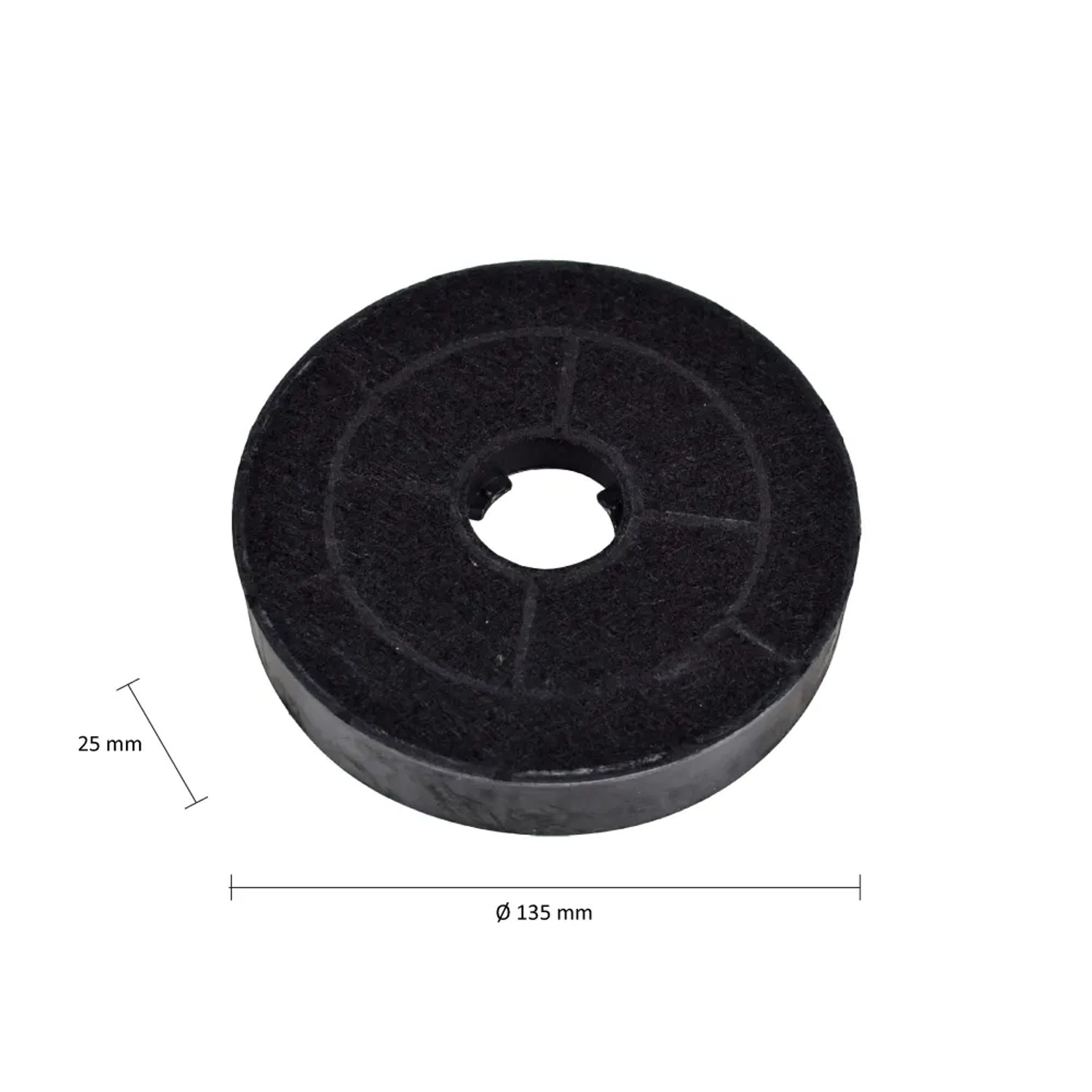 Filtro a carboni attivi t.b.t. rotondo, Ø 135 mm, per cappe aspiranti.