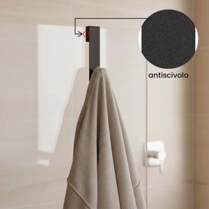 Gancio box doccia metallo 30x130x12 mm nero