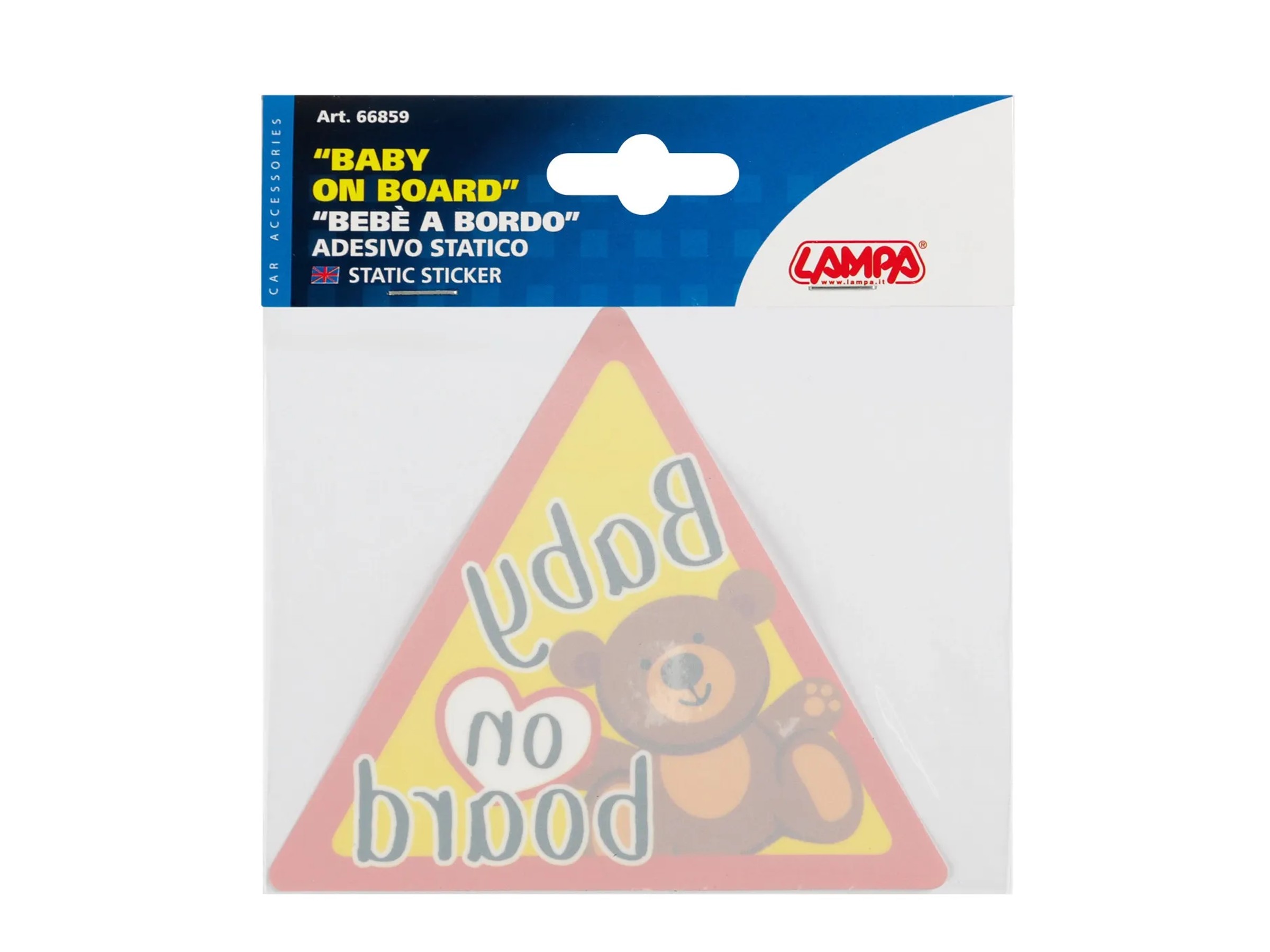 2 Adesivi Riflettenti Baby On Board – Gialli 12x12cm – Per Auto Sicurezza Bambini