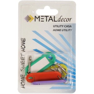 Portachiavi multicolore con etichetta, ideali per organizzare le chiavi.