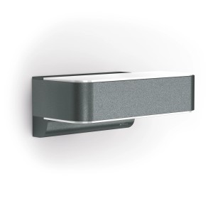 Moderna lampada da esterno a LED Steinel L 810 SC in antracite con effetto up & downlight.
