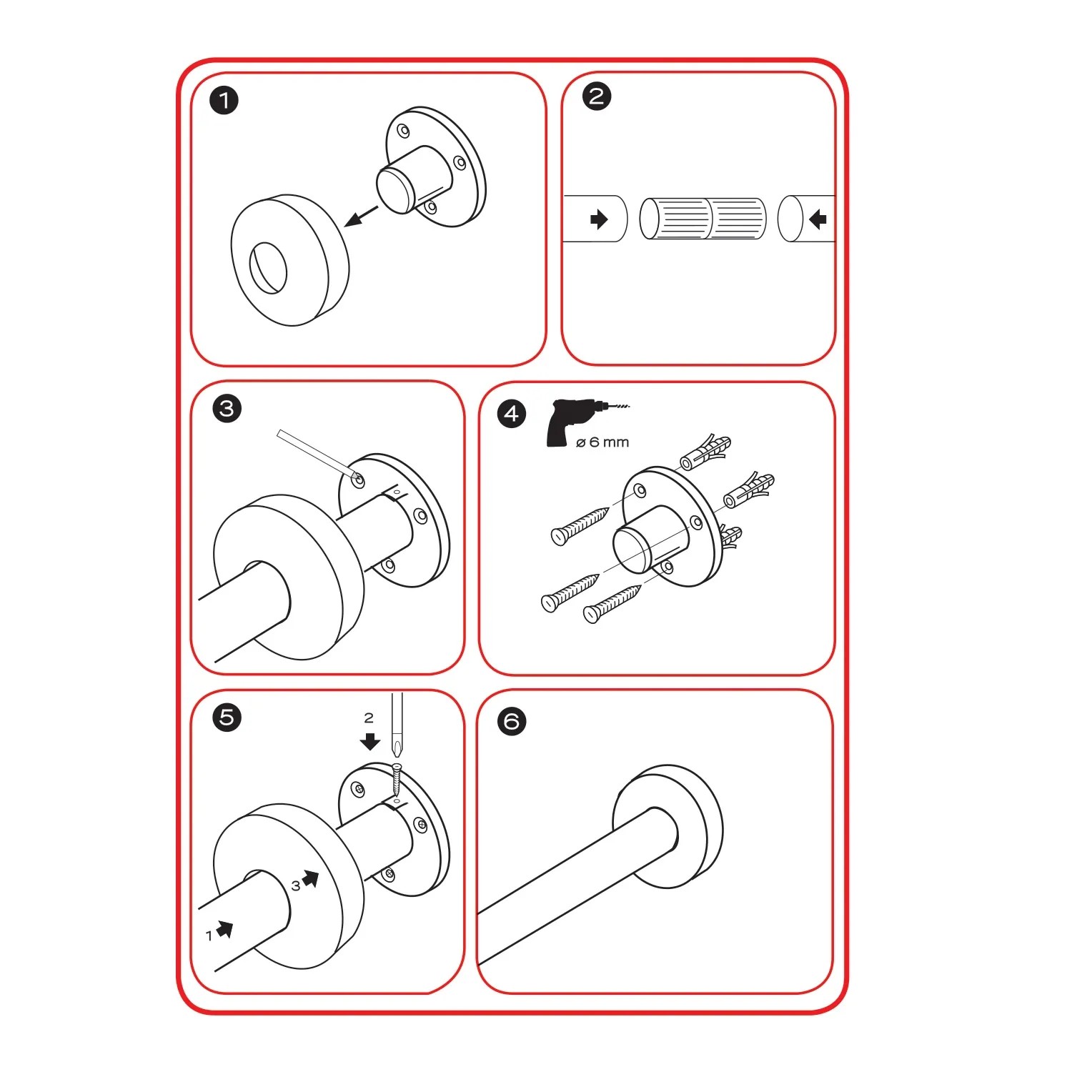 Istruzioni di montaggio per accessori doccia, guida passo-passo.