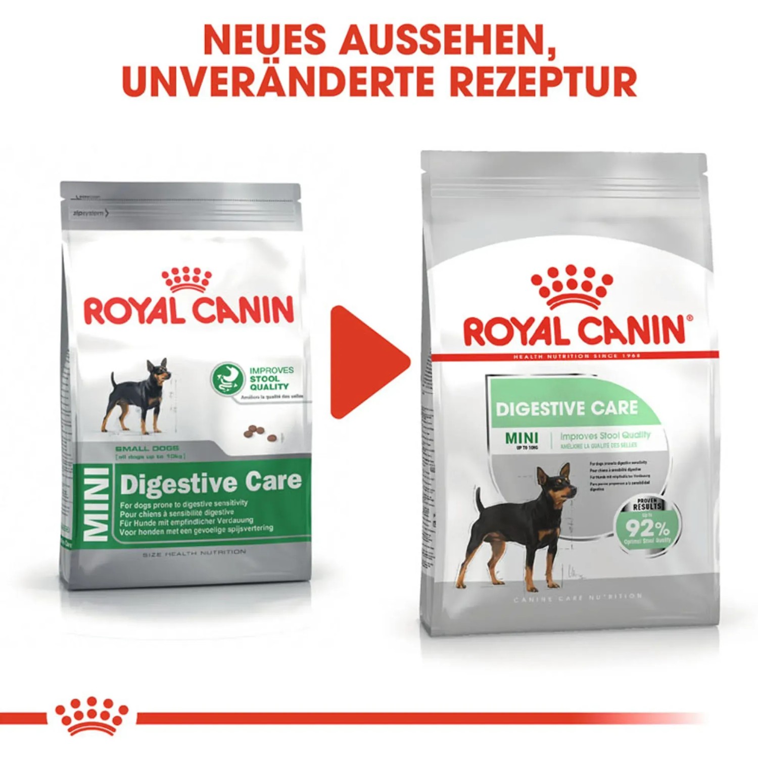 Royal Canin Digestive Care Mini cibo secco per cani di piccola taglia con digestione sensibile, confezione da 1 kg.
