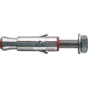 Tassello t.b.t. in metallo con vite e dado.