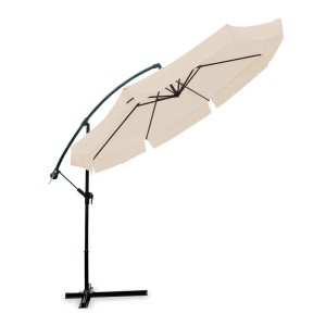 Ombrellone da giardino palo decentrato Garden Friend Tondo Ø3 m ecrù
