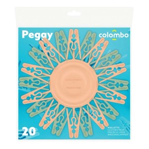 Mollette per bucato in plastica riciclata set 20 pezzi Colombo Peggy