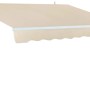 Tenda da sole beige con manovella per terrazza e balcone.