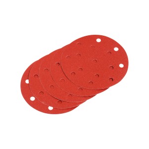 Dischi abrasivi rossi LUX K40, 150 mm per levigatrice rotorbitale, 5 pezzi.