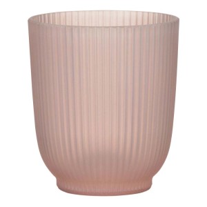 Vaso per orchidee Scheurich Frosted Rose in vetro, Ø 8.5 cm, con finitura opaca e scanalature verticali.