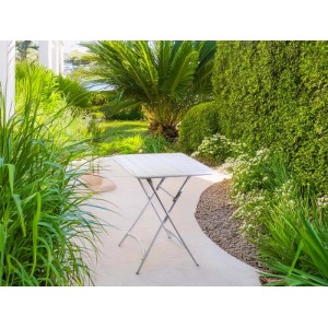 Tavolo pieghevole da giardino Rovigo bianco 80x80x72 cm