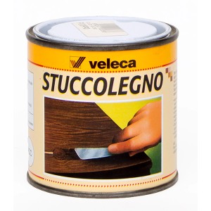 Barattolo di stucco per legno (Stuccolegno) Veleca per riparazioni e ritocchi.