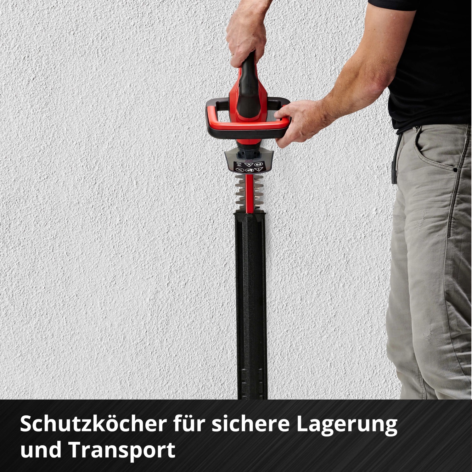Tagliasiepi a batteria Einhell GC-CH 18/40 Li Solo Power X-Change con protezione.