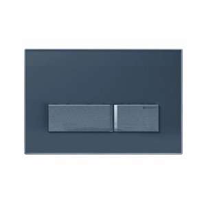 Placca di comando WC antracite con due pulsanti per cassette.