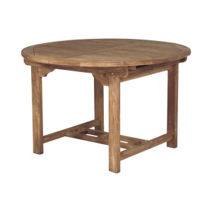 Tavolo allungabile da giardino tondo in teak 120/170x120 cm
