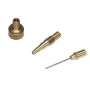 Set di adattatori in ottone per compressori, composto da tre diversi accessori.