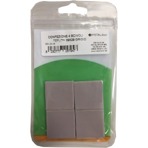 Feltrini in teflon grigio, confezione da 4, 29x29 mm, per pavimenti lisci.