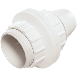 Portalampada t.b.t. bianca in plastica con filettatura.