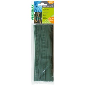 Filo plastificato verde, 20cm, 100 pezzi, per giardinaggio e supporto piante.