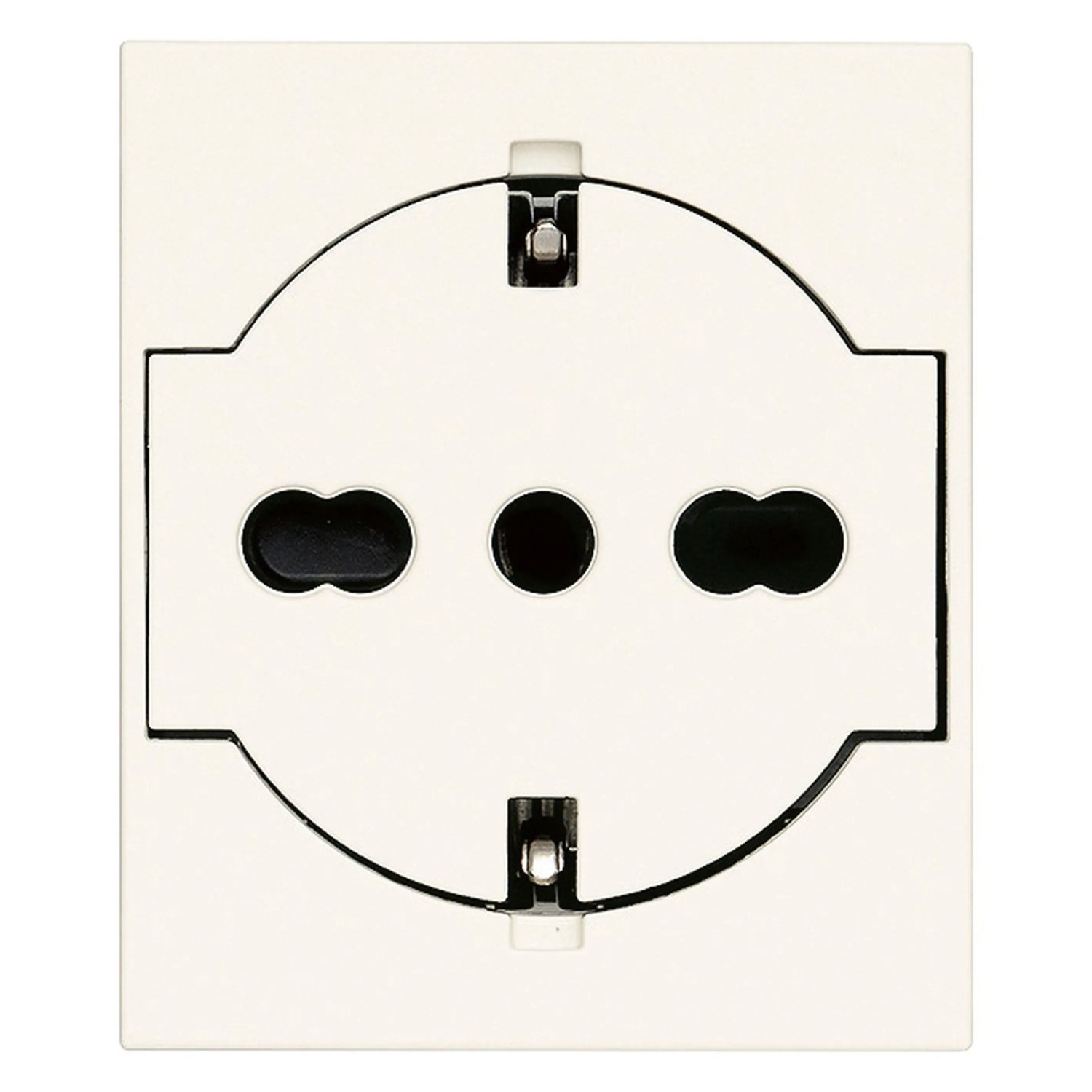 Prese Elettriche a Muro con Spina Francese 16A 220V Pannello in PC Bianco