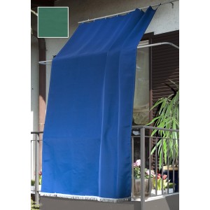 Tenda da sole laterale blu t.b.t. per la privacy su un balcone.