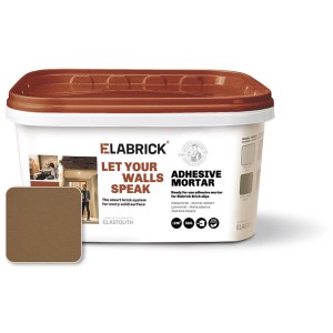 Malta adesiva marrone, 5 kg, per rivestimenti Elabrick. Adatta per interni ed esterni.