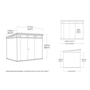 Casetta da giardino in PVC Keter Pent sp. 20 mm marrone chiaro 6 m²