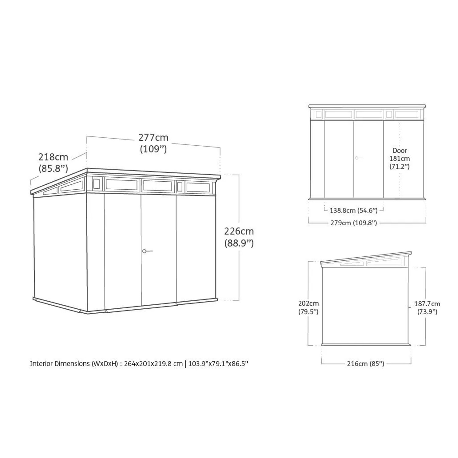 Casetta da giardino in plastica Keter Pent sp. 20 mm marrone chiaro 6 m²_2