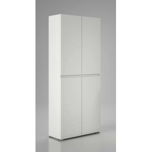 Armadio bianco t.b.t. a quattro ante per riporre oggetti.