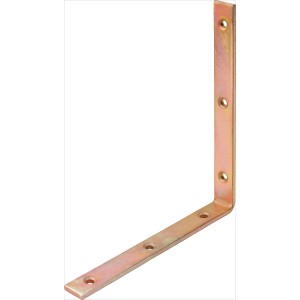 Angolare di costruzione zincato giallo, 180x180x20 mm, con fori per costruzioni leggere in legno.