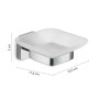 Dispenser sapone t.b.t. in cromo e vetro satinato.