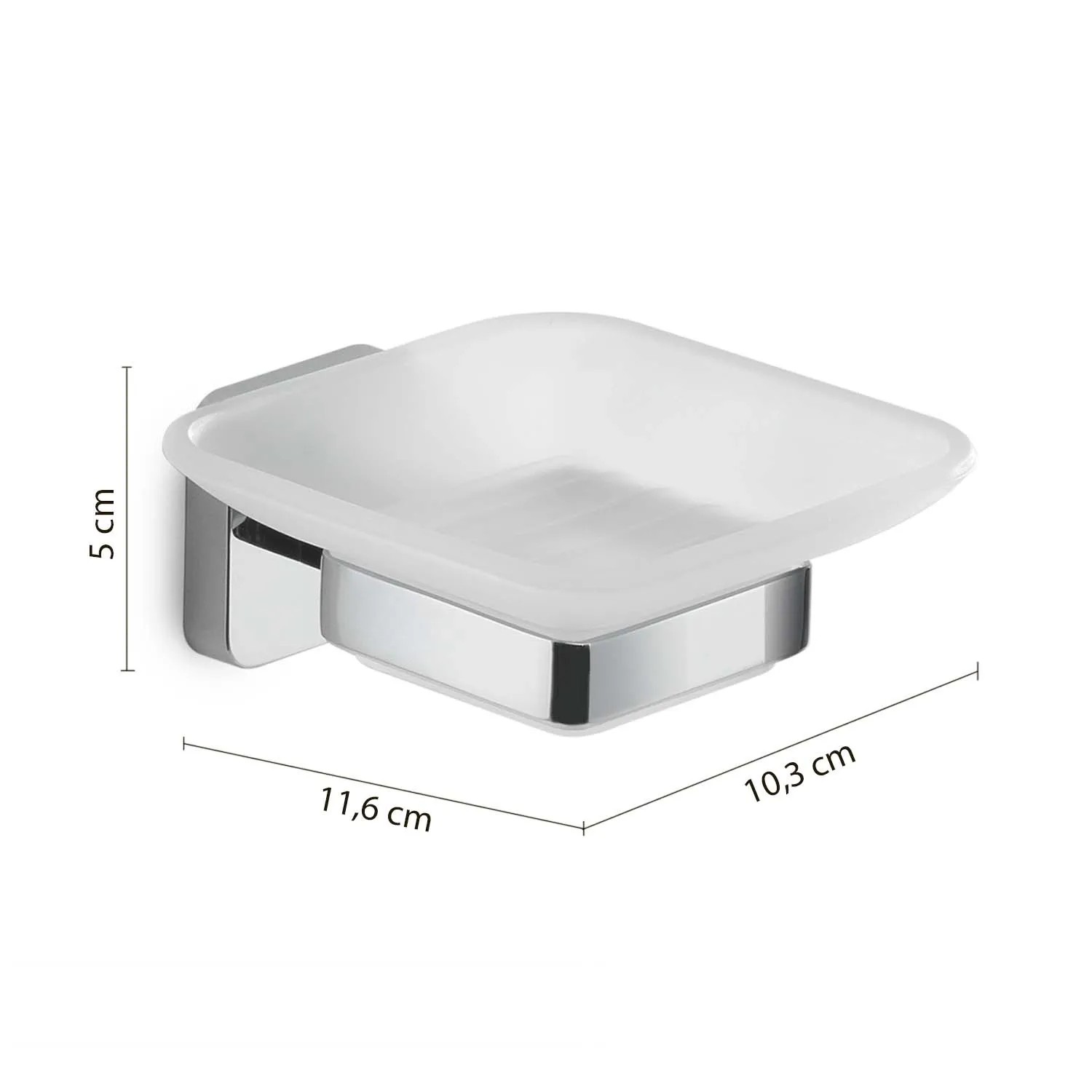 Dispenser sapone t.b.t. in cromo e vetro satinato.