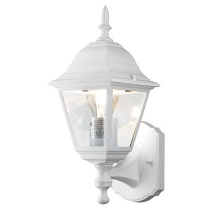 Applique da esterno bianca Perugia in design classico con attacco E27 per uso esterno.