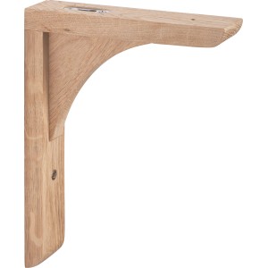 Mensola in legno di quercia, 22x18cm, per fissaggio mensole a muro.