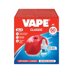 Vape Classic Antizanzare: Diffusore elettrico con ricarica per 60 notti di protezione.