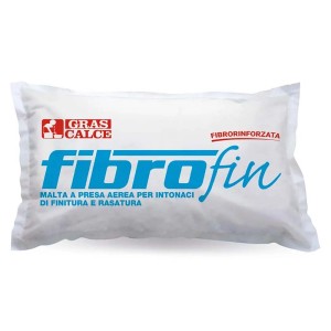 Malta Fibrofin in sacco, calce aerea e cemento per intonaci e rasature.