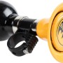 Campanello bici Batman giallo con manico nero per montaggio su manubrio.