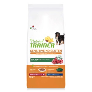 Natural Trainer Sensitive cibo secco per cani, senza glutine, con agnello e riso, 12kg.