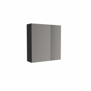 Mobile bagno specchiera contenitore 2 ante L57xH60xP16 cm grafite opaco