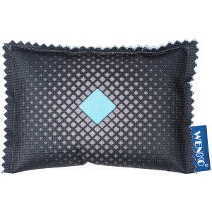 Cuscino deumidificatore t.b.t. con motivo a rombi e dettaglio blu.