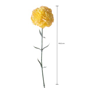 Garofano artificiale giallo, alto 62 cm, per una decorazione duratura.