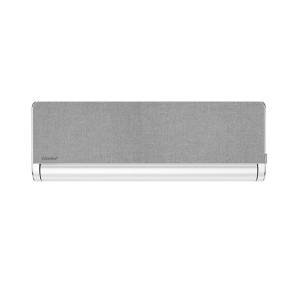 Climatizzatore t.b.t. grigio con finiture argentate.