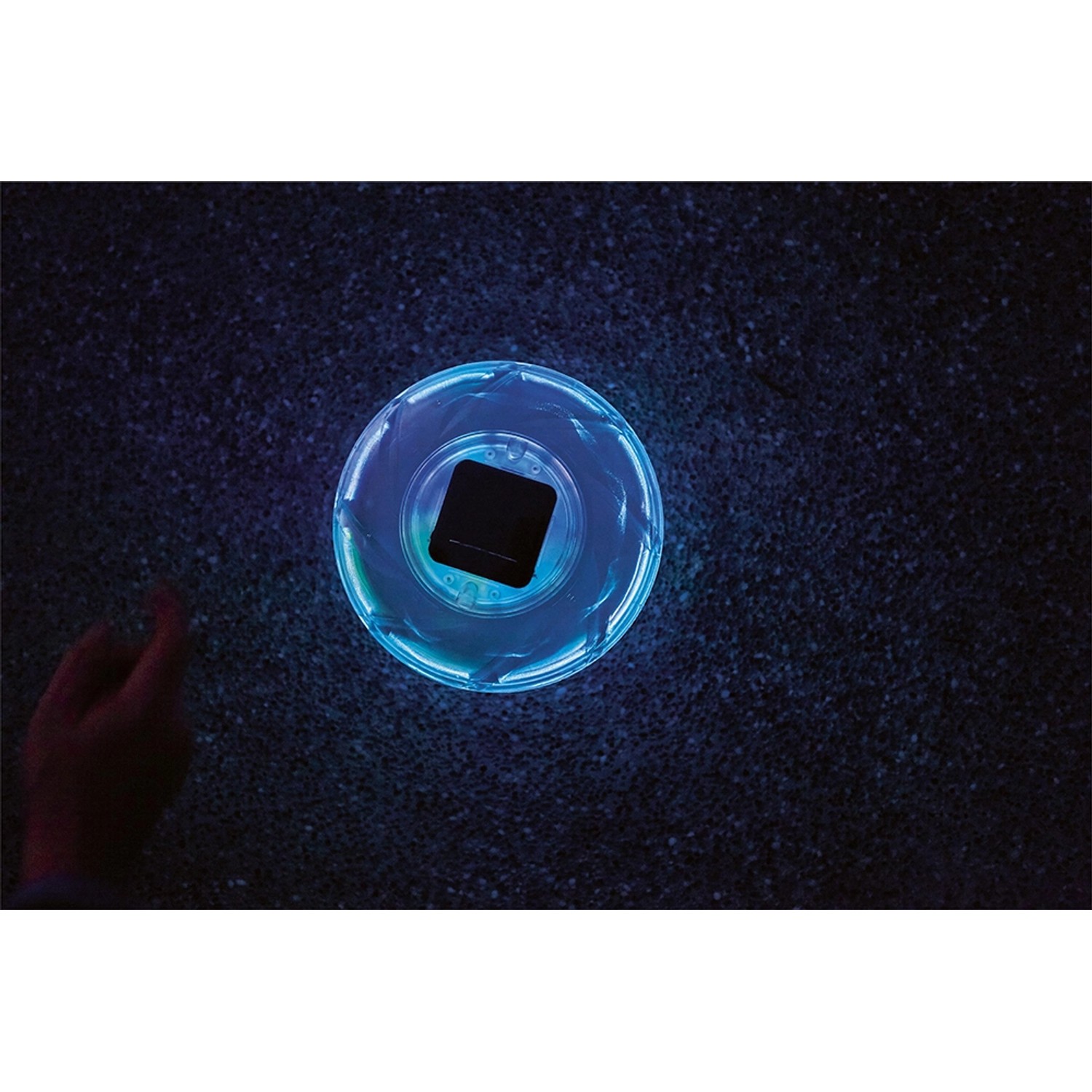 Flowclear Lampada solare a LED per piscina, illuminazione galleggiante con cambio colore, Ø 18cm.